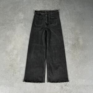Baggy Straight ZARA Women's Stretch Black Loose Jeans Size: 8